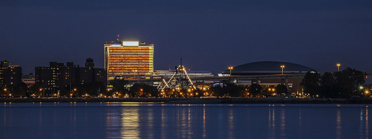 Buffalo NY Waterfront at Night